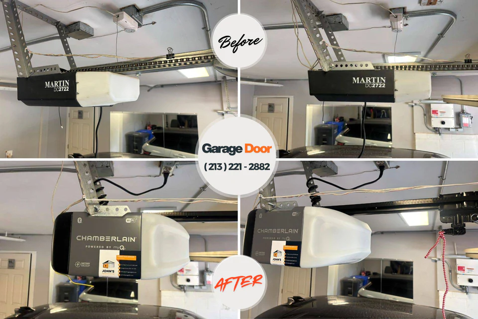 Before and after: garage door repair Gassville, AR
